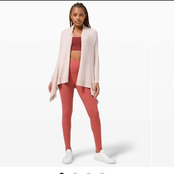 NWT New LULULEMON Cashlu Knit Wrap Sweater Pink Bliss (PBLS) M L - Picture 1 of 5